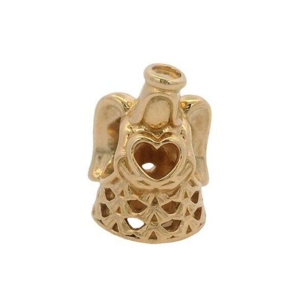 Pandora Jewelry - Pandora Solid 14kt Yellow Gold Angel Of Grace Bracelet Slider Charm